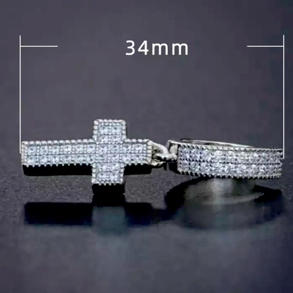 💙Stylish Cross - Shape Sterling Silver Earrings - Picture 5 of 5